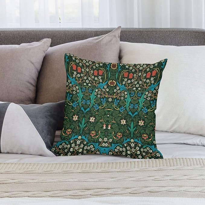 William Morris Floral Original Throw Pillow Covers Boho Chic Retro Floral Cozy - Image 5