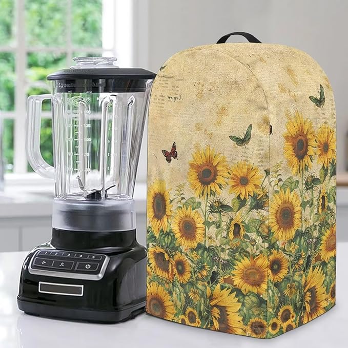 Retro Sunflower Butterfly Blender Cover Stand Mixer Covers Anti Fingerprint by Unknown