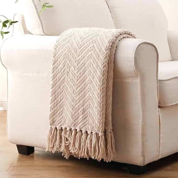BATTILO HOME Beige Throw Blankets - Image 4