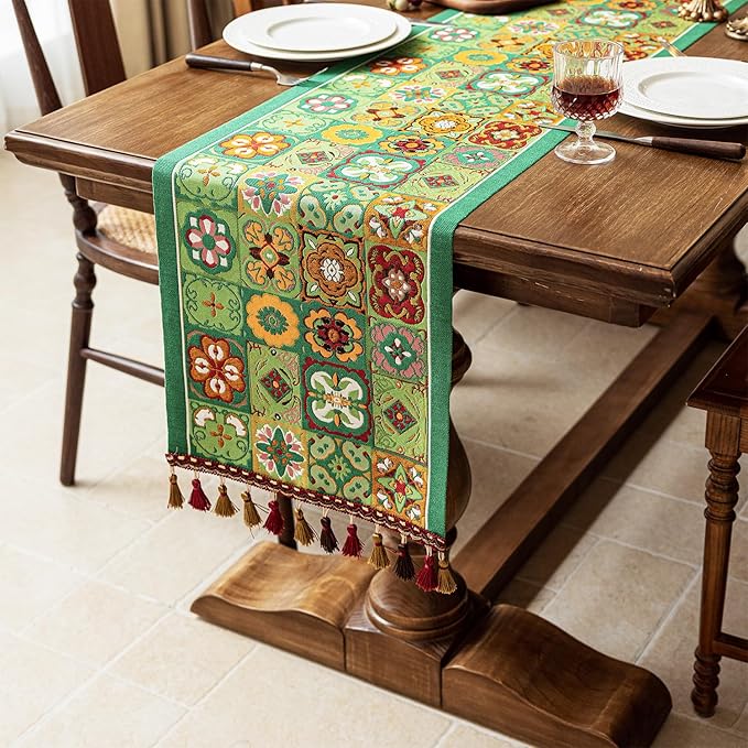 13×72 Inch Table Runner, Retro-Luxury Tassels Series - Image 8