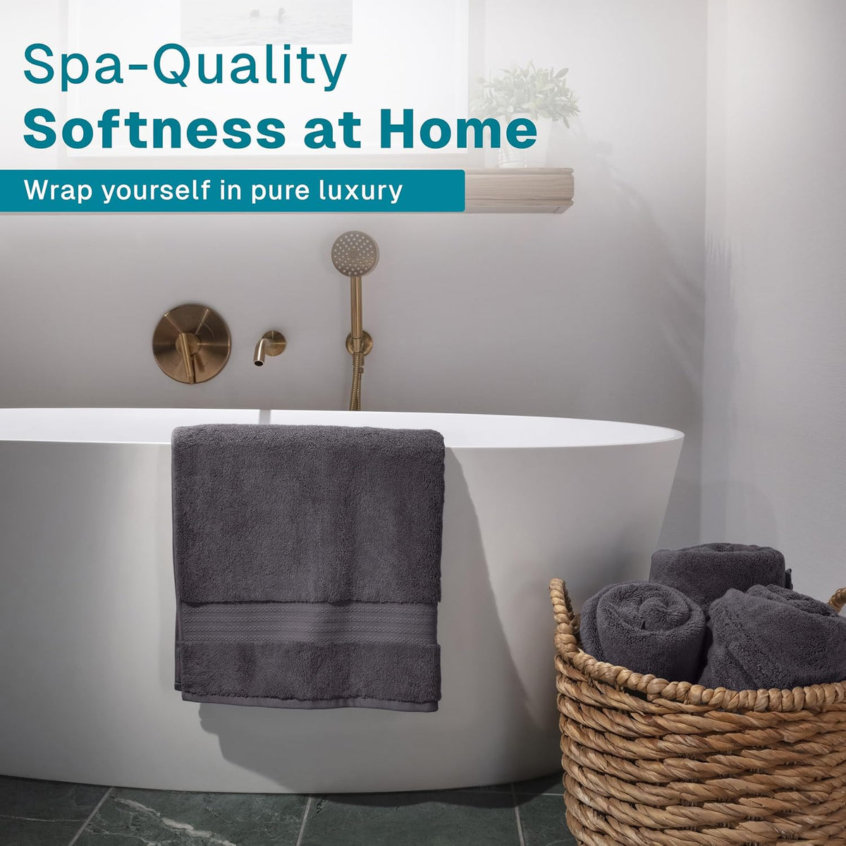 fabdreams 100% organic cotton bath towel set of shown in use