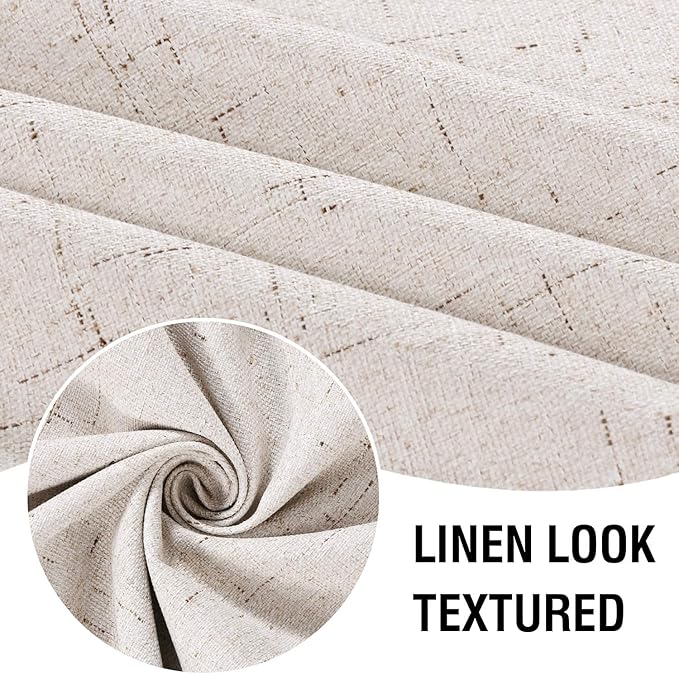 H.VERSAILTEX Linen Look 100% Blackout Curtains 45 Inches Long - Image 4
