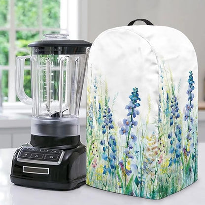 Blue Lavender Floral Kitchen Blender Cover Food Processor Dust Cover by NETILGEN