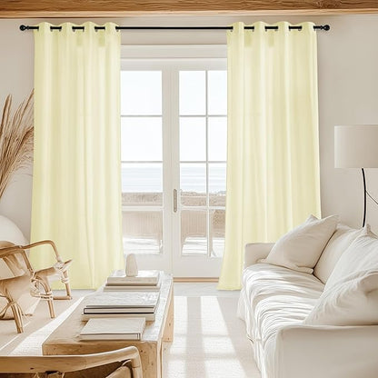 NICETOWN Non-See-Through Privacy Beige Sheer Curtains 72 inches Long 2 Panels - Image 9