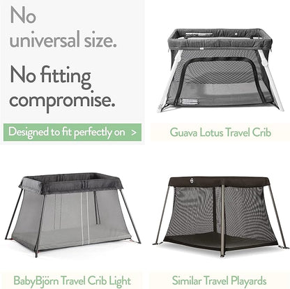 Travel Crib Fitted Sheets for Baby Bjorn, Guava Lotus Travel Crib and 24 x 42 - Image 2