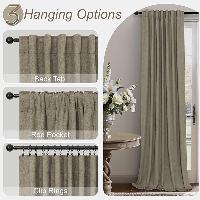 Pitalk Taupe Blackout Curtains 84 Inches Long - Image 6