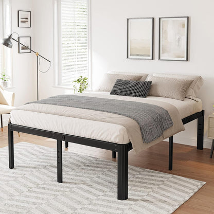 hunlostten 18in high king bed frame no box shown in use