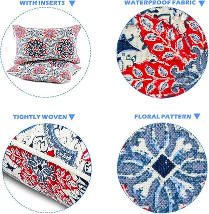JMGBird Outdoor Lumbar Pillows Pack of 2 Outdoor Decorative Pillows - Image 3