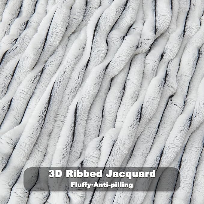 NEWCOSPLAY Super Soft Throw Blanket Black and White Premium Silky Flannel - Image 5