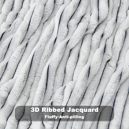 NEWCOSPLAY Super Soft Twin Blanket Black and White Premium Silky Flannel Fleece - Image 5