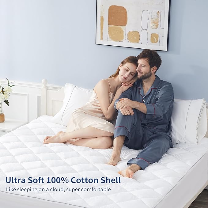 Sunflower King Mattress Pad Cover, Cotton Mattress Cover Hypoallergenic - Image 3