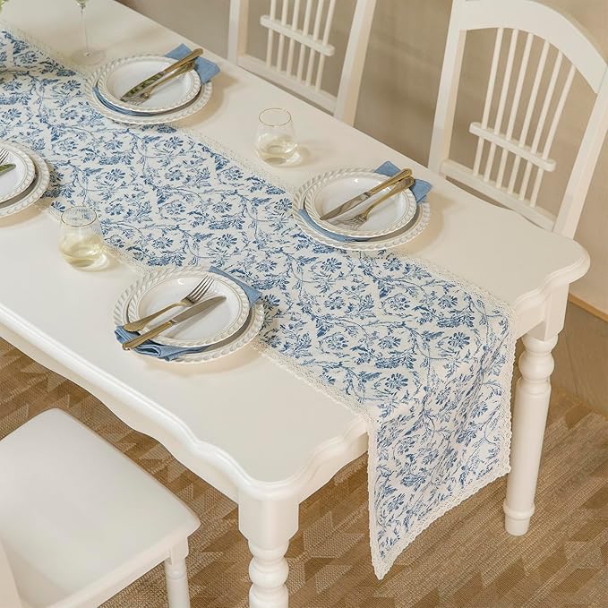 Vintage Floral Table Runner by Unknown