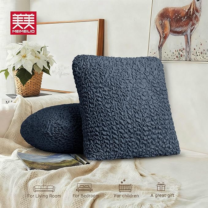 Throw Pillow Covers 18x18 Inch Solid Elastic Flexible Size Decorative Pillow - Image 8