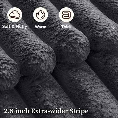 Fluffy Faux Fur Throw Blanket, Thick 1000GSM Soft Cozy Throw Blankets - Image 3
