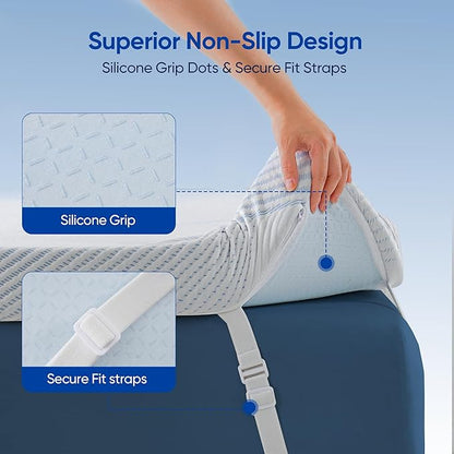 3 Inch Queen Size Gel Memory Foam Mattress Topper High Density Cooling Pad - Image 3