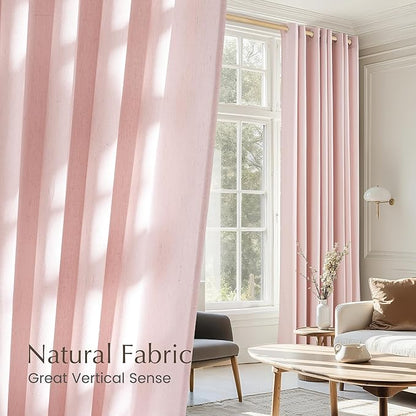 NICETOWN Linen Light Pink Sheer Curtains - Image 5