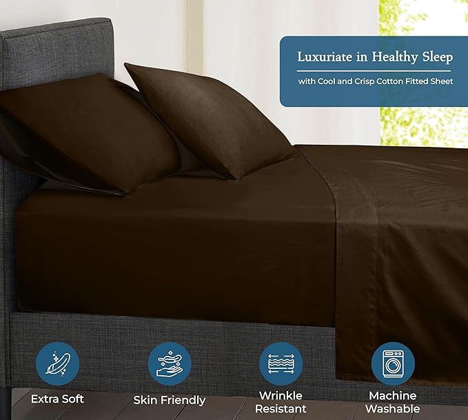 Royale Linens 400 Thread Count 100% American Grown Cotton Fitted Sheet Queen - Image 3
