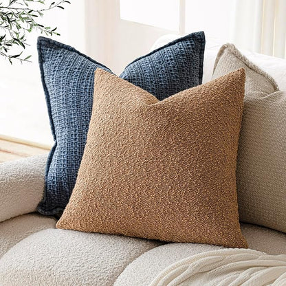 Foindtower Textured Boucle Throw Pillow Covers Accent Solid Pillow Cases Cozy - Image 5