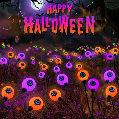 6 Pack Solar Halloween Decorations Outdoor 36 LED Solar Eyeball Lights