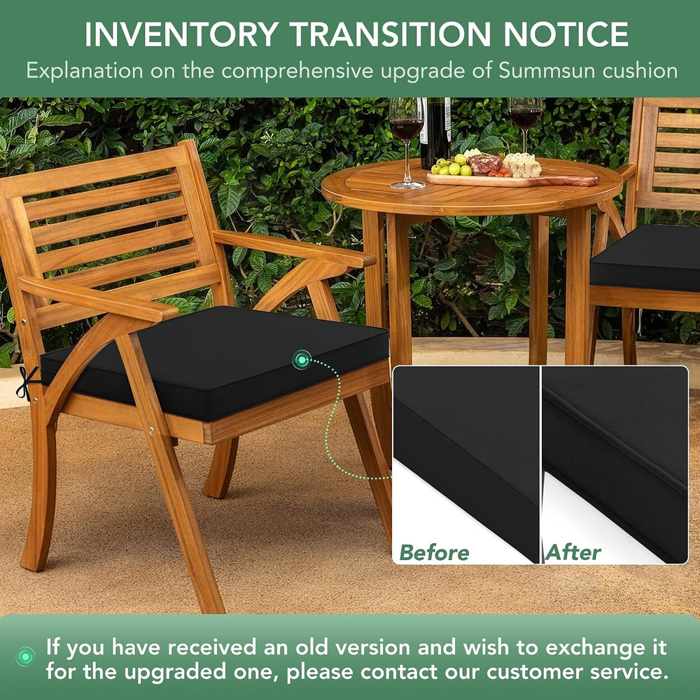 Outdoor Chair Cushions Set of 4: Waterproof & Fade Resistant Seat Cushion...