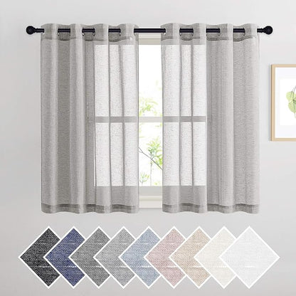 NICETOWN Flax Sheer Linen Curtains Privacy Protection by NICETOWN