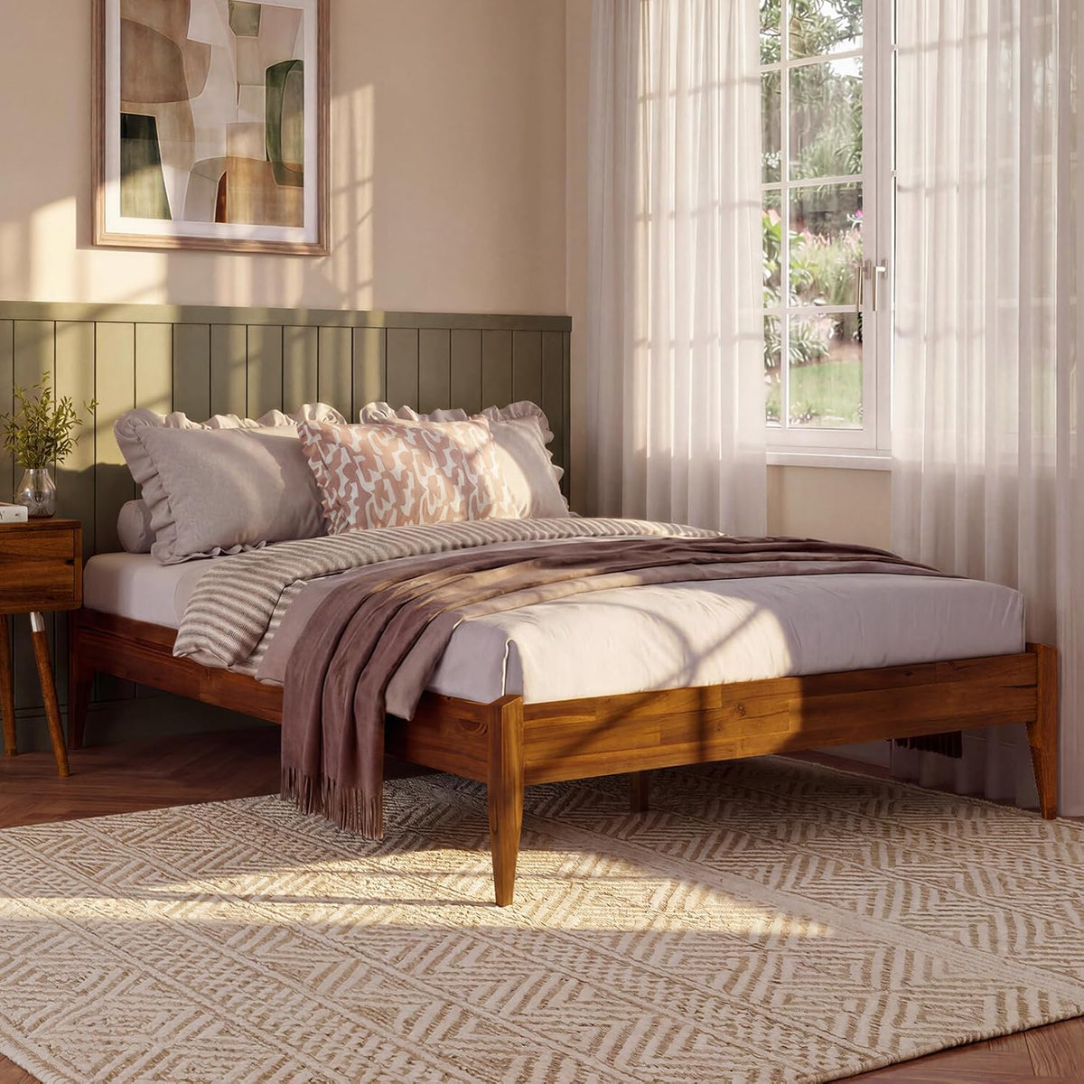 bme dinkee 15" wood full bedframe, no headboard, close-up detail