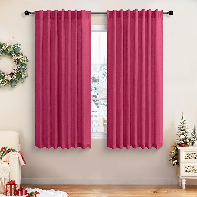 Hot Pink Curtains 45 Inch Length by Pitalk