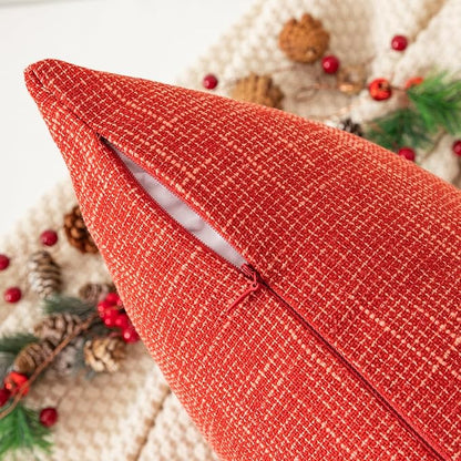 Kevin Textile Pack of 2 Fall Faux Linen Pillow Covers Modern Decorative Square - Image 2