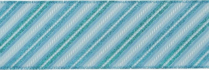 MEEDEE Blue Diagonal Stripe Ribbon 2.5 Inch Blue Satin - Image 7
