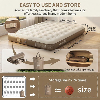 naturehike california king air mattresses with rechargeable built-in on a desk or shelf