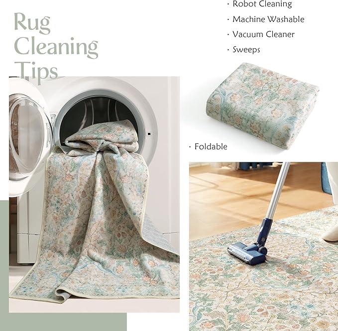 MUJOO Washable Runner Rug, Floral 2x6 Runners - Image 4