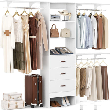 besiost closet system with drawer - 8ft wood, main product view