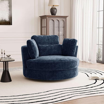 Aoiy & Wifon 50.2'' W Oversized Swivel Barrel Chair, Round Oversized Arm Chair - Image 6