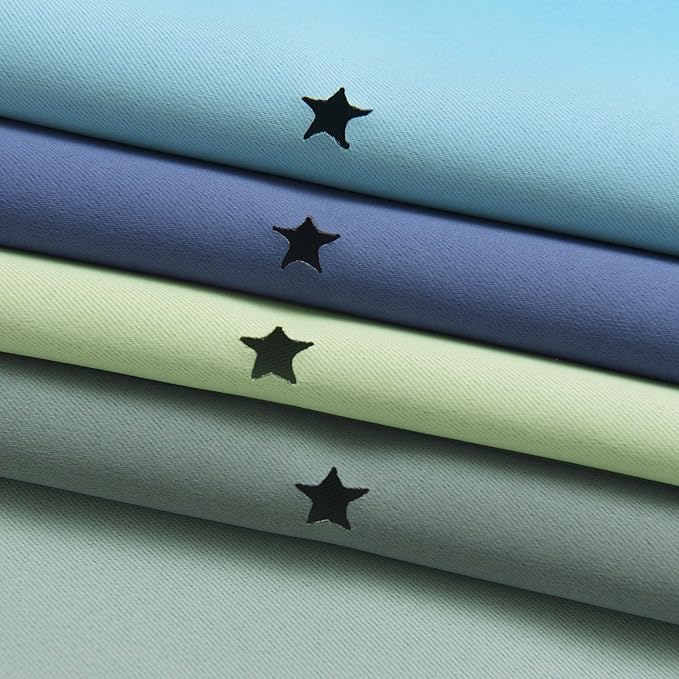 Kinryb Nursery/Kids/Girls Room Star Cut Out Blackout Rainbow Curtain - Image 3