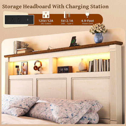 farmhouse 53" tall queen bed frame, headboard& 2, close-up detail