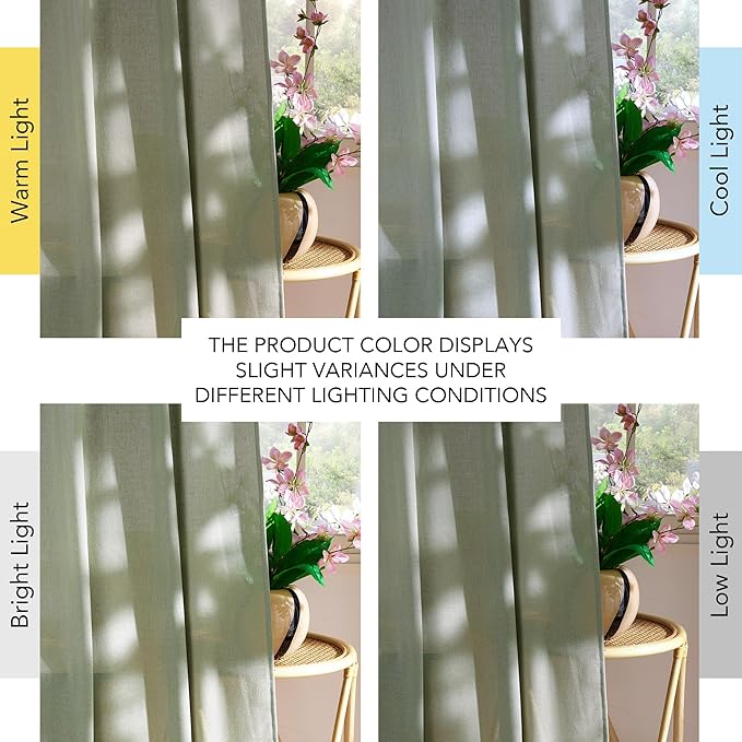 NICETOWN Thick Linen Greyish Green Curtains 84 inches Long - Image 7