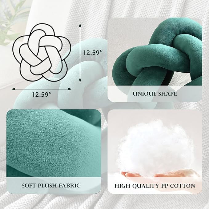 Knot Plush Throw Pillow Handmade Knotted Star Pillow Soft Sofa Lumbar Cushion - Image 2