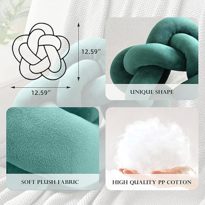 Knot Plush Throw Pillow Handmade Knotted Star Pillow Soft Sofa Lumbar Cushion - Image 2