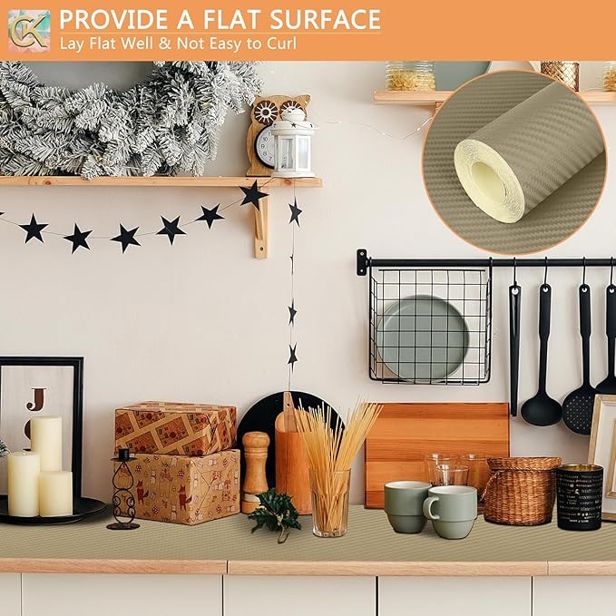 Self-Adhesive Shelf Liner Kitchen Liner, Waterproof Backed Paper Easy Peel and - Image 6