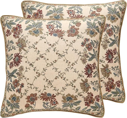 patdrea Designer Throw Pillow Covers Set of 2, Square Euro Retro Style Light by Welcometopatdrea