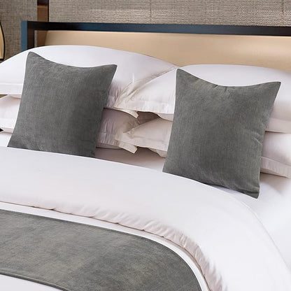 OSVINO Solid Bed Runner Textured Chenille Bed End Scarf Decorative Bedding by OSVINO