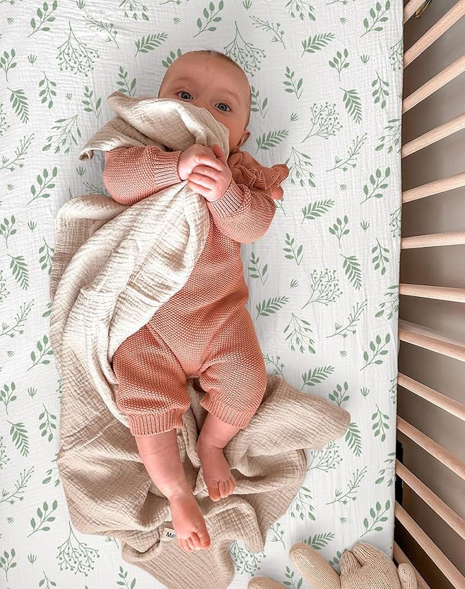 Muslin Bedside Bassinet Sheets 2 Pack, 33x20 Fitted Ultra Soft & Breathable - Image 6