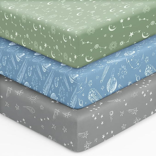 Baby Crib Sheets for Boys Girls, Breathable Soft Microfiber Baby Sheet Green by Unnivoll