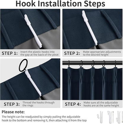 Pinch Pleat 100% Blackout Linen Curtains 96 Inches Long - Image 4