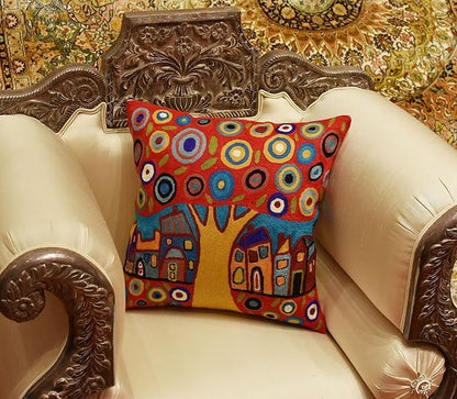 Red Tree of Life Throw Pillow Cover Karla Gerard Floral Tree Pillowcase Flower - Image 2