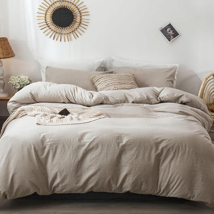 moomee duvet cover set 100% washed cotton linen showing dimensions