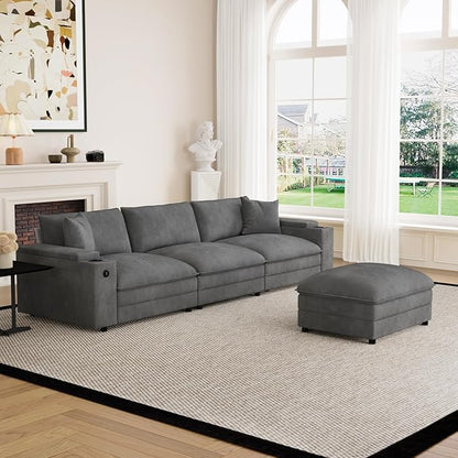 115" L Shaped Cloud Sofa Couch by Unknown