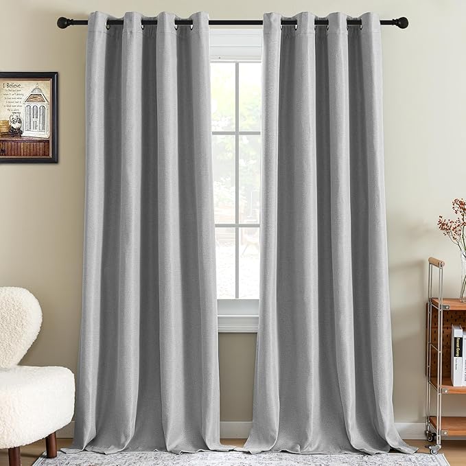 H.VERSAILTEX 95% Blackout Linen Curtains 108 Inches Long by HVERSAILTEX