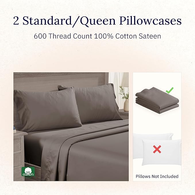 California Design Den Luxuriously Soft Hotel Quality 600 Thread Count, 100% - Image 2