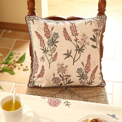 ISAENNE Design Linen Vintage Throw Pillow Covers 18"x18", Square Cushion Covers - Image 8